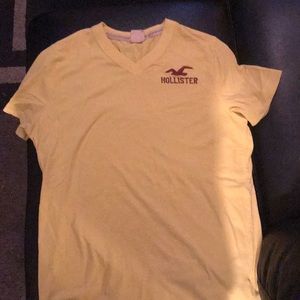 Yellow Hollister V-neck T-shirt